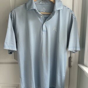 Rhoback Blue & White Striped Men's Poli